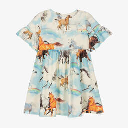 Rock Your Baby-Girls Blue Cotton Horse Dress | Childrensalon Outlet