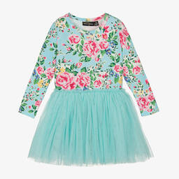 Rock Your Baby-Girls Blue Floral Print Tutu Dress | Childrensalon Outlet