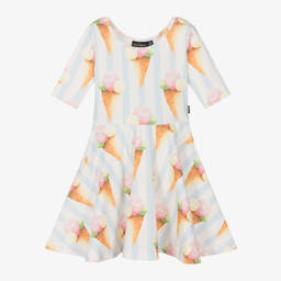 Rock Your Baby-Girls Blue Striped Cotton Ice Cream Dress | Childrensalon Outlet