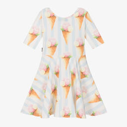 Rock Your Baby-Girls Blue Striped Cotton Ice Cream Dress | Childrensalon Outlet