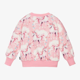 روك يور بيبي-سويتشيرت يونيكورن قطن لون زهري للبنات | Childrensalon Outlet