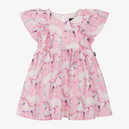 Rock Your Baby-فستان بطبعة يونيكورن قطن لون زهري | Childrensalon Outlet