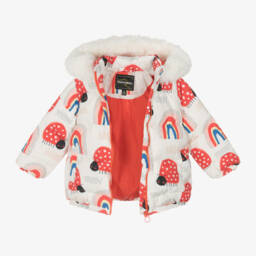Rock Your Baby-Girls Cream & Scarlet Bug Puffer Jacket | Childrensalon Outlet