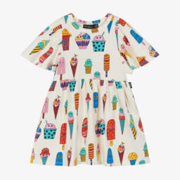 Rock Your Baby-Girls Creamy Cotton Ice Cream Frock | Childrensalon Outlet