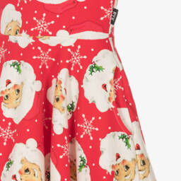 روك يور بيبي-فستان بطبعة سانتا قطن لون أحمر | Childrensalon Outlet