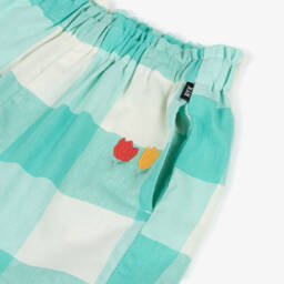 Rock Your Baby-Girls Gingham Cotton Shorts with Floral Embroidery | Childrensalon Outlet