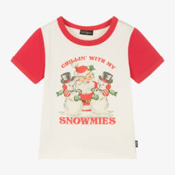 Rock Your Baby-Girls Ivory Christmas T-Shirt | Childrensalon Outlet