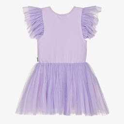 روك يور بيبي-فستان قطن جيرسي وتول لون بنفسجي | Childrensalon Outlet