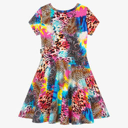 Rock Your Baby-Розово-голубое хлопковое платье с леопардовым принтом | Childrensalon Outlet