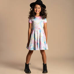 Rock Your Baby-Girls Pink & Blue Cotton Unicorn Dress | Childrensalon Outlet