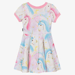 Rock Your Baby-Girls Pink & Blue Cotton Unicorn Dress | Childrensalon Outlet
