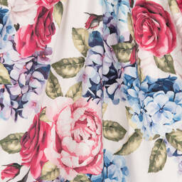 روك يور بيبي-فستان قطن جيرسي لون عاجي بطبعة ورود | Childrensalon Outlet