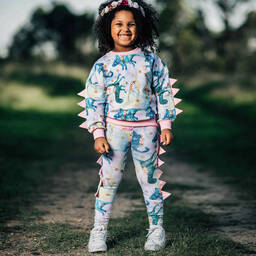 Rock Your Baby-Розовые хлопковые легинсы с динозаврами | Childrensalon Outlet