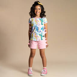 Rock Your Baby-Girls Pink Cotton Dinosaur Shorts | Childrensalon Outlet