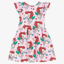 Rock Your Baby-Girls Pink Cotton Mermaid Friends Dress  | Childrensalon Outlet