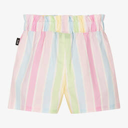 روك يور بيبي-شورت نسيج قطن مقلم بألوان الباستيل للبنات | Childrensalon Outlet