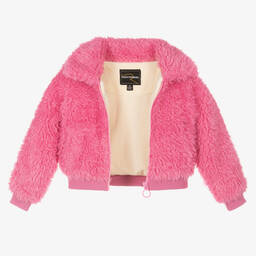 Rock Your Baby-Girls Pink Sherpa Bomber Jacket | Childrensalon Outlet