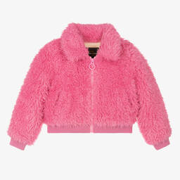 Rock Your Baby-Girls Pink Sherpa Bomber Jacket | Childrensalon Outlet