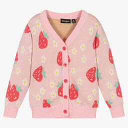 Rock Your Baby-Girls Pink Strawberry Cotton Cardigan | Childrensalon Outlet