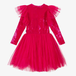 Rock Your Baby-Розовое платье из велюра и тюля | Childrensalon Outlet