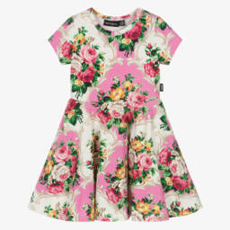 Rock Your Baby-Girls Rose-Tinted Cotton Floral Dress | Childrensalon Outlet