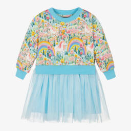 روك يور بيبي-فستان يونيكورن تول لون أزرق | Childrensalon Outlet