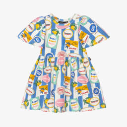 Rock Your Baby-فستان جيرسي مخطط أزرق وعاجي للبنات | Childrensalon Outlet