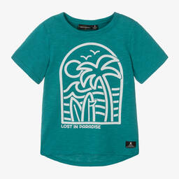 Rock Your Baby-Зеленая хлопковая футболка Lost In Paradise | Childrensalon Outlet