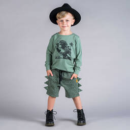 Rock Your Baby-Green Dino Scales Shorts | Childrensalon Outlet