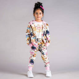 Rock Your Baby-توب هودي بسحّاب لون زهري وعاجي للبنات | Childrensalon Outlet