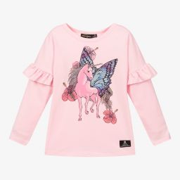 Rock Your Baby-Розовый хлопковый топ с единорогом | Childrensalon Outlet