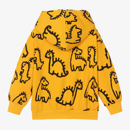 Rock Your Baby-Yellow Cotton Dino Graffiti Hoodie | Childrensalon Outlet