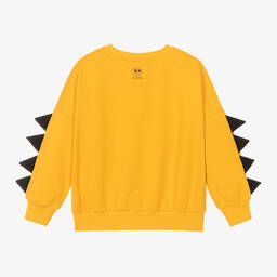 Rock Your Baby-Yellow Dino Cotton Sweatshirt | Childrensalon Outlet
