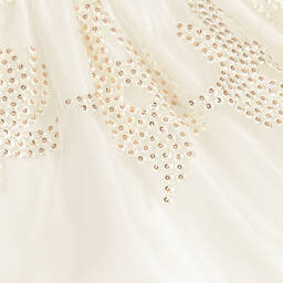 Romano Princess-فستان مطرز لون عاجي و ذهبي للمولودات | Childrensalon Outlet