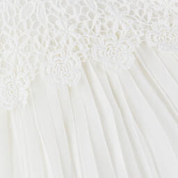 رومانو-فستان أطفال بناتي شيفون ودانتيل لون عاجي | Childrensalon Outlet