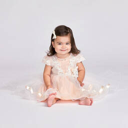 Romano Princess-Baby Girls Peach Pink Dress | Childrensalon Outlet