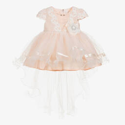 Romano Princess-Baby Girls Peach Pink Dress | Childrensalon Outlet
