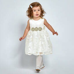 رومانو Princess-فستان تول لون عاجي للمولودات - قطعتين | Childrensalon Outlet