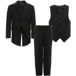 Romano Vianni-Black 3 Piece Formal Tail Suit | Childrensalon Outlet