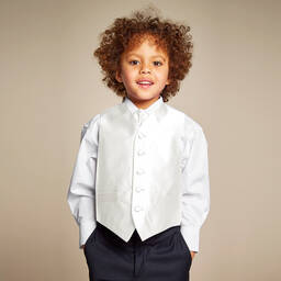 Roma e Toska Вианни-Boys Ivory Waistcoat & Adjustable Tie Set | Childrensalon Outlet