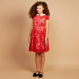 Roma e Toska Принцесса-Girls Beaded Collar Lace Dress | Childrensalon Outlet