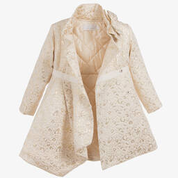 Romano Princess-Girls Gold Brocade Coat | Childrensalon Outlet