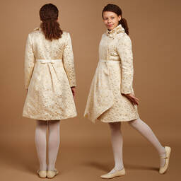Romano Princess-Girls Gold Brocade Coat | Childrensalon Outlet