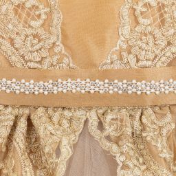 Romano Princess-فستان دانتيل و تول لون ذهبي | Childrensalon Outlet