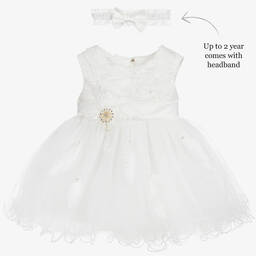 Romano-Girls Ivory Tulle Dress Set | Childrensalon Outlet