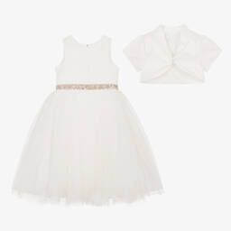 Romano-Girls Ivory Tulle Dress Set | Childrensalon Outlet