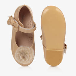 Roma e Toska-Girls Patent Beige Shoes | Childrensalon Outlet