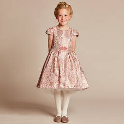 Romano-Girls Pink Brocade Dress Set | Childrensalon Outlet