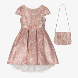 Romano-Girls Pink Brocade Dress Set | Childrensalon Outlet