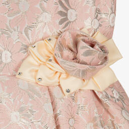 Romano-Girls Pink Floral Brocade Dress Set | Childrensalon Outlet